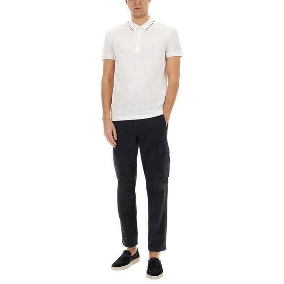 BOSS Men's Short Sleeve Polo Shirt with Contrasting Collar Detail Men WHITE